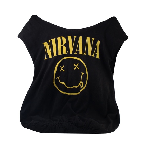 Handmade Reworked Nirvana Tee Shirt Tote Bag - Picture 1 of 2